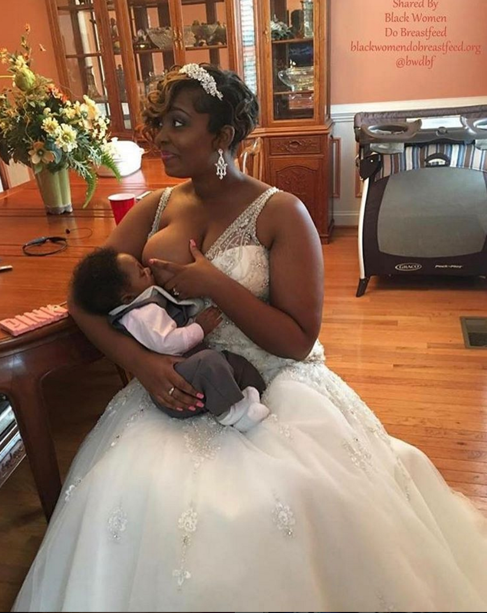 Black Wedding Moment Of The Day: Bride Breastfed Her Son In Her Gown and It Was Beautiful
